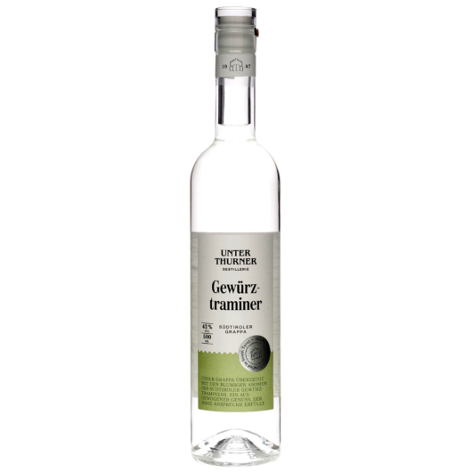 Unterthurner Grappa Gewürztraminer / 42 % vol. / 0,5 Liter-Flasche