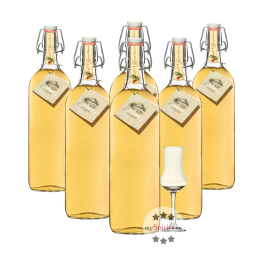 6 x Prinz: Alte Haselnuss Kombi / 41 % Vol. / 6 x 1,0 Liter-Flasche + 1 x gratis mySpirits Schnapskelch