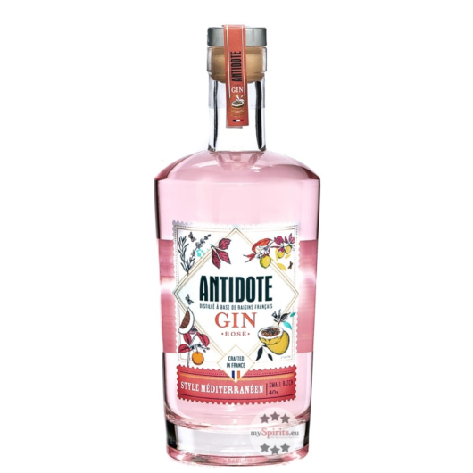 Antidote Gin Rosé Style Méditerranéen / 40 % vol / 0,7 Liter-Flasche
