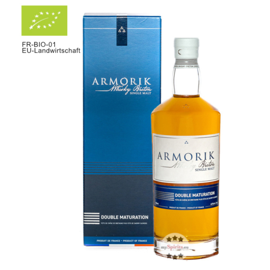 Armorik Double Maturation Whisky Breton Single Malt Bio / 46 % vol / 0,7 Liter-Flasche in Geschenkkarton