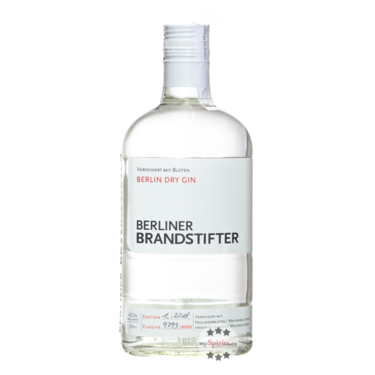 Brandstifter % 43,3 – Berliner Gin mit Gin Vol. Dry