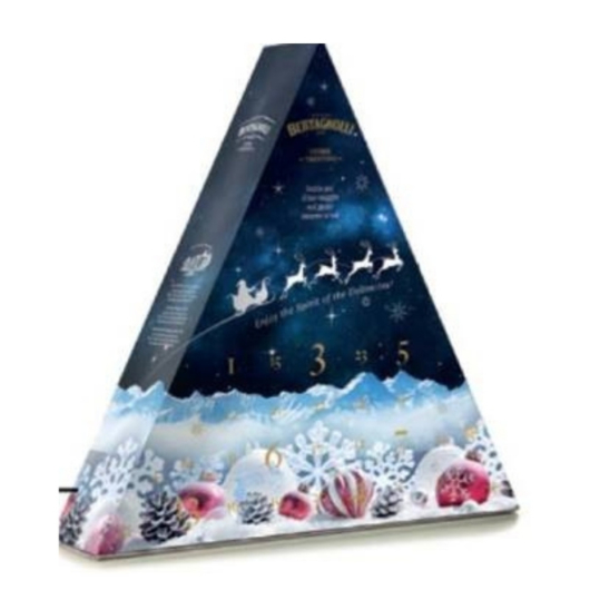 Bertagnolli Adventskalender / 17 - 42 % vol / 24 x 0,02l + Glas in Dreiecks-Box