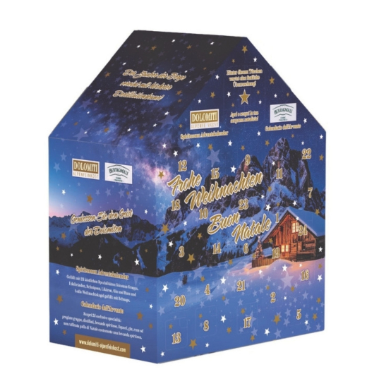 Dolomiti Adventskalender 2025 "Dolomiti meets Bertagnolli" / 15-42 % vol / 24 x 0,02 L + 1 x 0,04 L