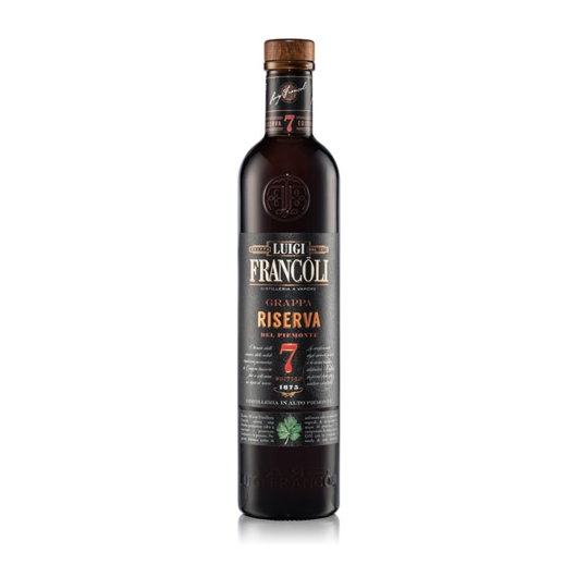 Francoli: Riserva del Piemonte 7 Jahre Grappa / 42,5 % vol / 0,7 Liter-Flasche