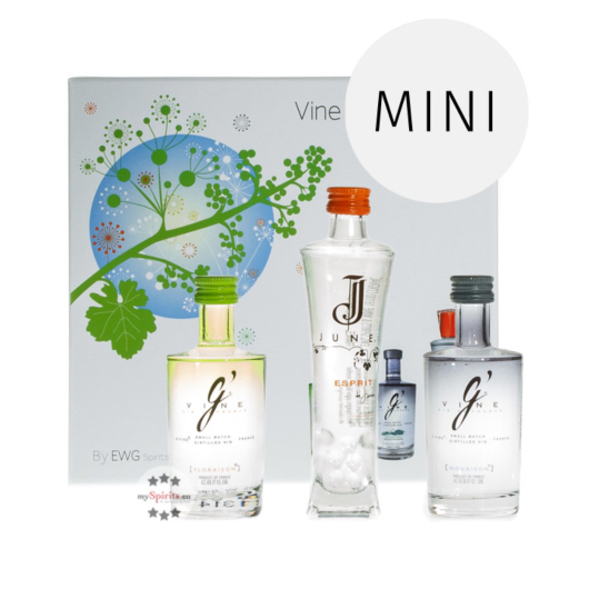 G'Vine Flower Probierset - 3 Sorten Gin in Probiergröße als Geschenkset in Deko-Box / 3 x 0,05l