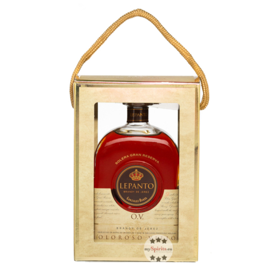 Lepanto OV Oloroso Viejo Brandy de Jerez / 36 % Vol. / 0,7 Liter-Flasche in Geschenkpackung