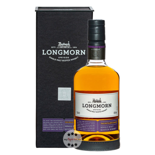 Longmorn The Distiller‘s Choice Speyside Single Malt Scotch Whisky / 40 % Vol. / 0,7 Liter-Flasche in Geschenkkarton