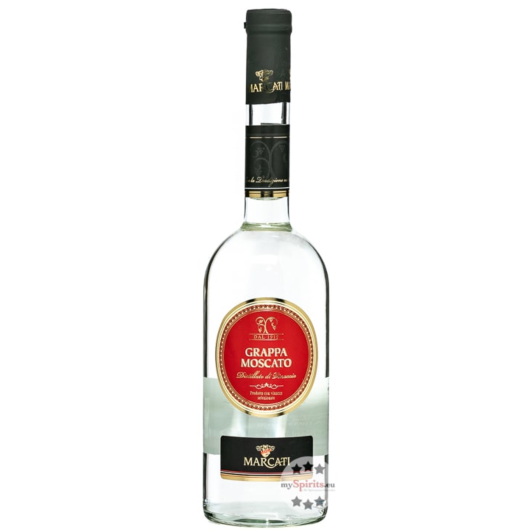 Marcati: Grappa Moscato Distillatio di Vinaccia / 40 % vol / 0,7 Liter-Flasche