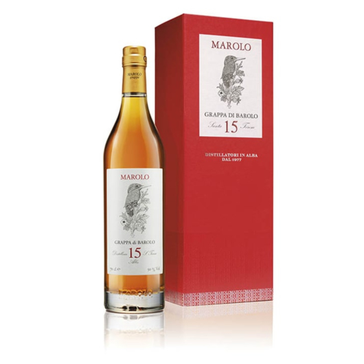 Marolo: Grappa di Barolo Barrique 15 Jahre / 50 % vol / 0,7 Liter-Flasche