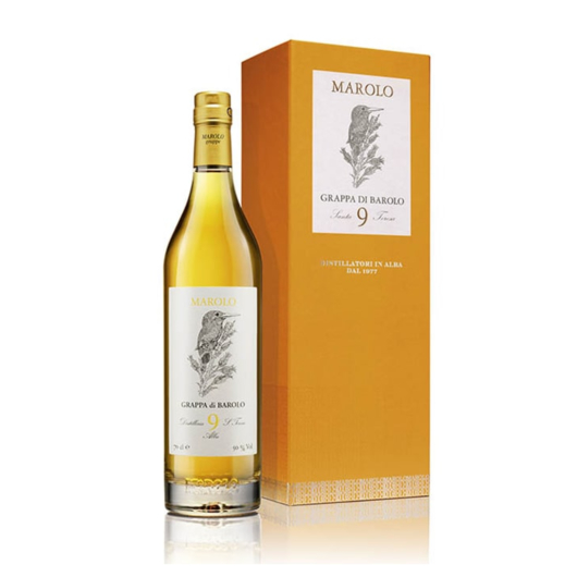 Marolo: Grappa di Barolo Barrique 9 Jahre / 50 % vol / 0,7 Liter-Flasche