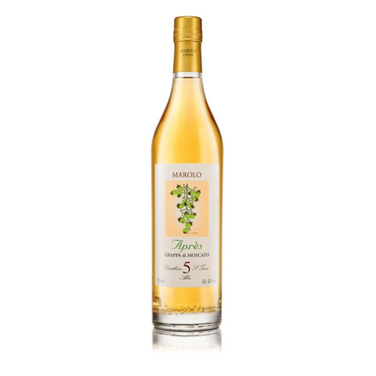 Marolo: Grappa di Moscato Barrique Aprés 5 Jahre / 42 % vol / 0,7 Liter-Flasche