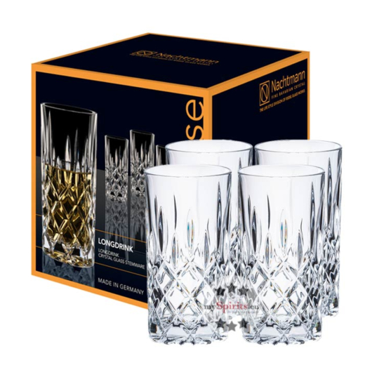 Nachtmann Noblesse Longdrink Glas im 4er-Set / ca. 375 ml / Ø ca. 7,7 cm / H: ca. 15,1 cm