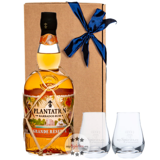 Rum Geschenkset: Plantation Grande Reserve + 2 Gläser