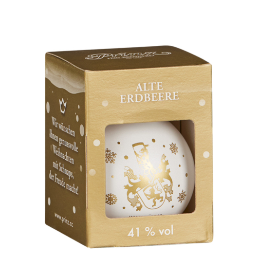 Prinz Christbaumkugel mit Alte Erdbeere / 41 % vol / 0,04 Liter-Flasche