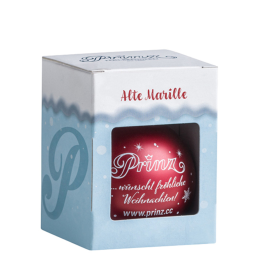 Prinz Christbaumkugel mit Alte Marille / 41 % Vol. / 0,04 Liter-Flasche