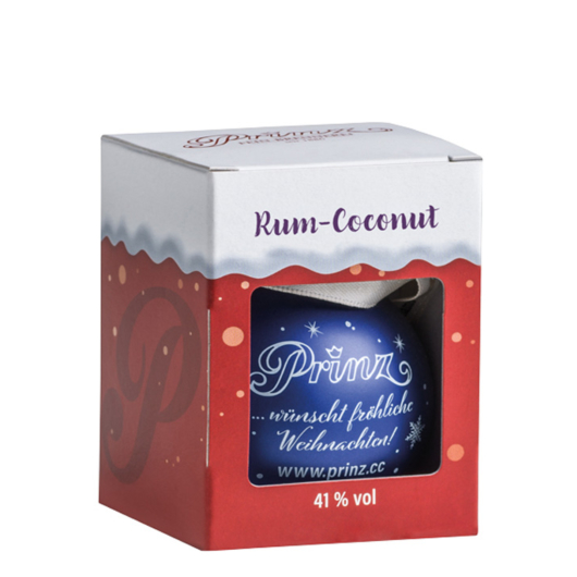Prinz Christbaumkugel mit Rum Coconut Likör mit Inländerrum / 40 % Vol. / 0,04 Liter-Flasche