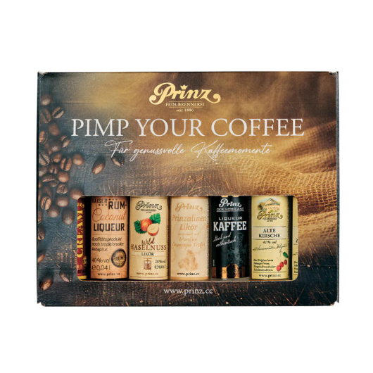 Prinz Miniaturen-Probierset "Pimp your Coffee" / 15 - 40 % vol / 7 x 0,04 Liter-Flasche in Box