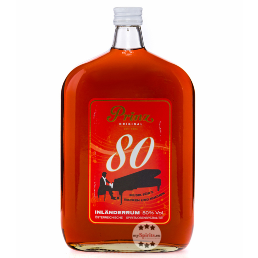 Prinz: Inländer-Rum 80 % - Österreichische Spezialität / 80 % Vol. / 1,0 Liter-Flasche