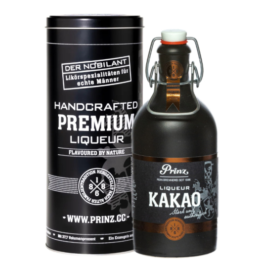 Prinz Nobilant Kakao Liqueur in Metalldose / 37,7 % vol / 0,5 Liter-Flasche
