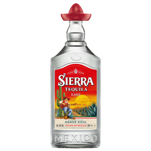 Sierra Tequila Blanco / 35 % vol / 1,0 Liter-Flasche mit rotem Hut