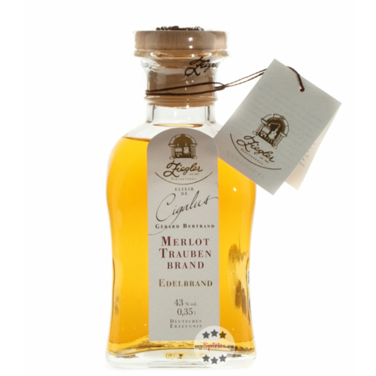 Ziegler Cigalus Merlot-Traubenbrand - Edelbrand aus Merlot-Trauben / 43 % vol. / 0,35 Liter-Flasche 