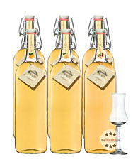 Prinz: Alte Sorten Kombi-Paket mit Alte Marille, Williamsbirne & Wald-Himbeere / 41 % Vol. / 6 x 1,0 Liter-Flasche + 1 x gratis mySpirits Schnapskelch
