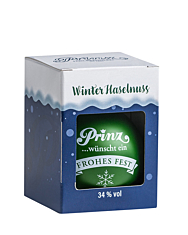 Prinz Christbaumkugel mit Winter-Haselnuss-Schnaps / 34 % Vol. / 0,04 Liter-Flasche