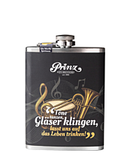 Prinz Flachmann Musik - Alte Marille / 41 % vol / 0,2 Liter-Flasche aus Edelstahl