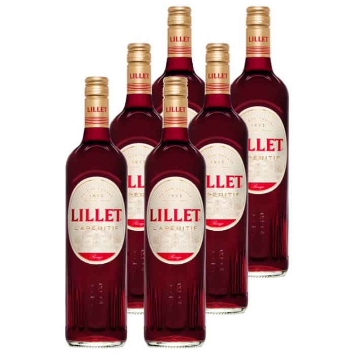 Lillet: Rouge Weinaperitif 6er-Pack / 17 % Vol. / 6 x 0,75 Liter-Flasche
