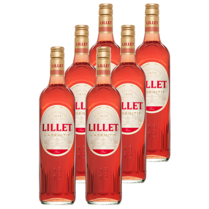Lillet: Rosé Weinaperitif 6er-Pack / 17 % Vol. / 6 x 0,75 Liter-Flasche