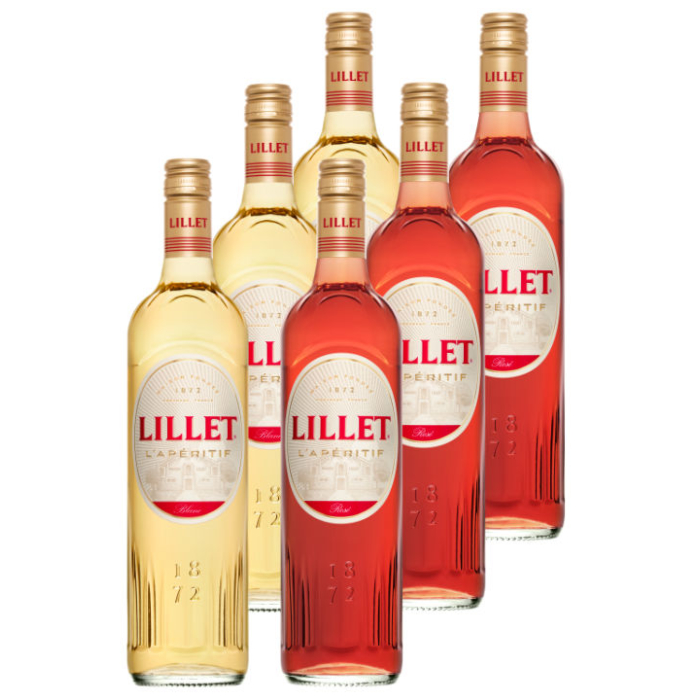 Lillet 6er Mischpaket je 3 x Lillet Blanc & Rosé / 17 % Vol. / 6 x 0,75 Liter-Flasche
