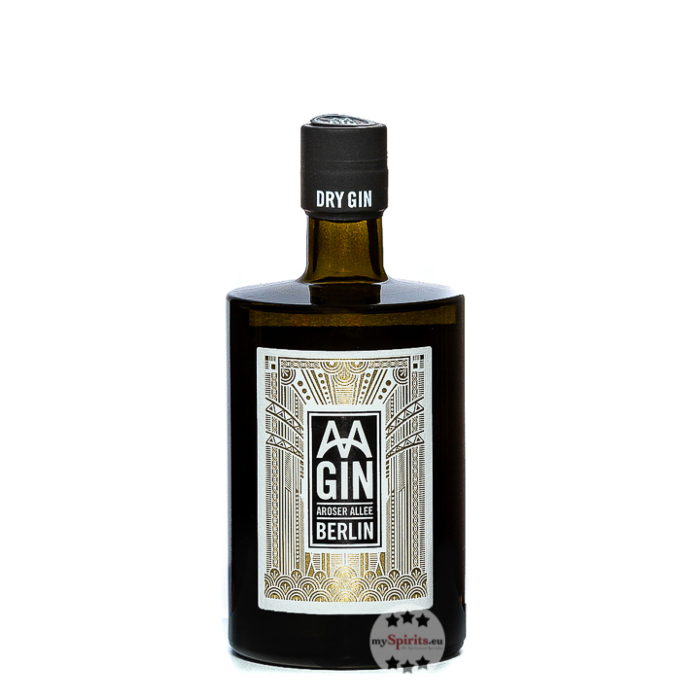 AA GIN Dry Gin Aroser Allee Berlin / 43 % Vol. / 0,5 Liter-Flasche