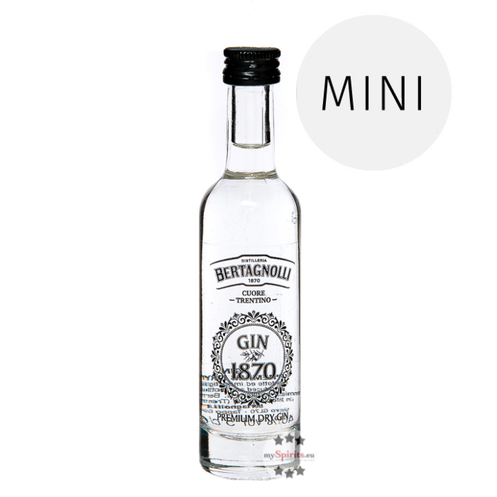 Bertagnolli Gin 1870 Premium Dry Gin Mini / 40 % vol / 0,05 Liter-Flasche