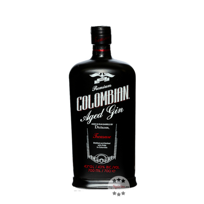 Dictador Premium Colombian Aged Gin Treasure Black / 43 % Vol. / 0,7 Liter-Flasche