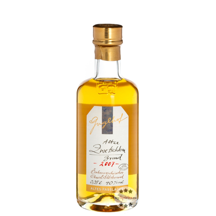 Guglhof: Alter Zwetschken Brand - Jahrgangsbrand / 40% Vol. / 0,35 Liter - Flasche 