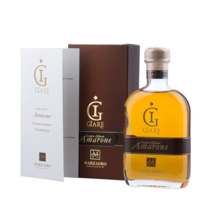 Marzadro: Grappa Giare Amarone Cartone / 41 % Vol. / 0,2 Liter-Flasche