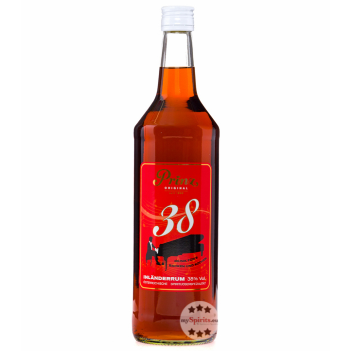 Prinz: Inländer-Rum 38 % aus Österreich / 38 % Vol. / 1,0 Liter-Flasche
