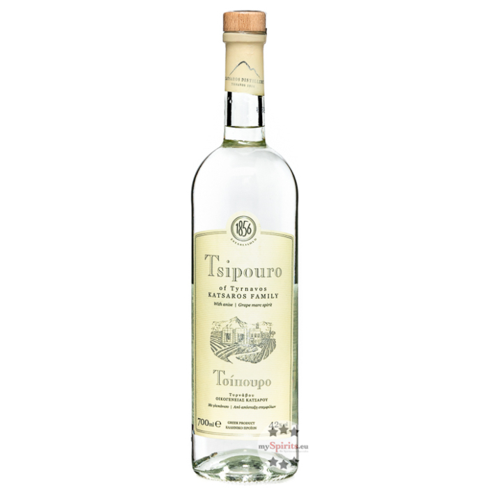Katsaros Tsipouro of Tyrnavos Katsaros Family / 42 % vol / 0,7 Liter-Flasche