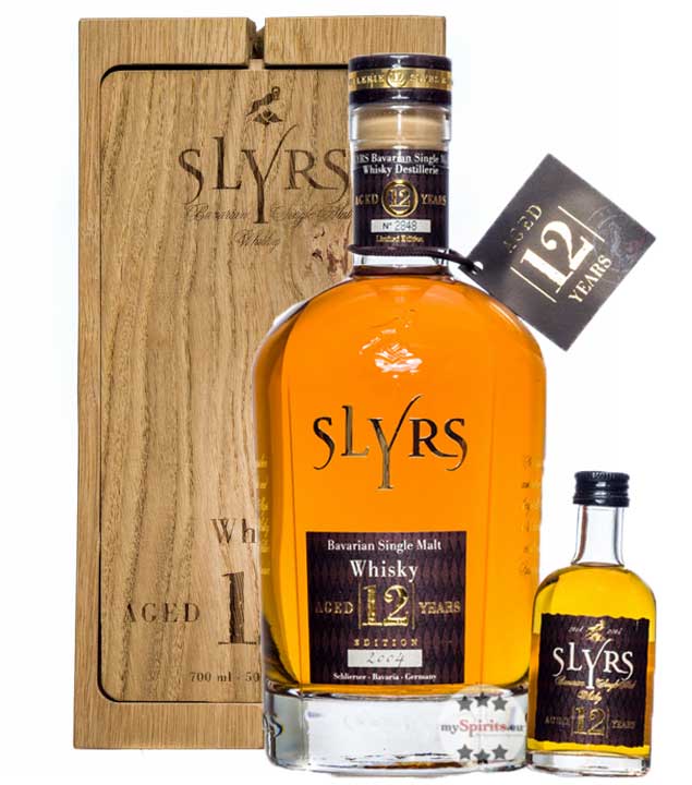 Slyrs 12 Jahre Whisky 2004/2016 in Holzblock