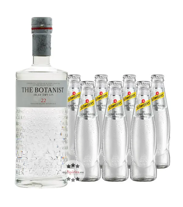 The Botanist Islay Dry Gin (46 % Vol., 0,7l) & 7 x Schweppes Dry Tonic (0,2l) inkl. 0,70 € Pfand