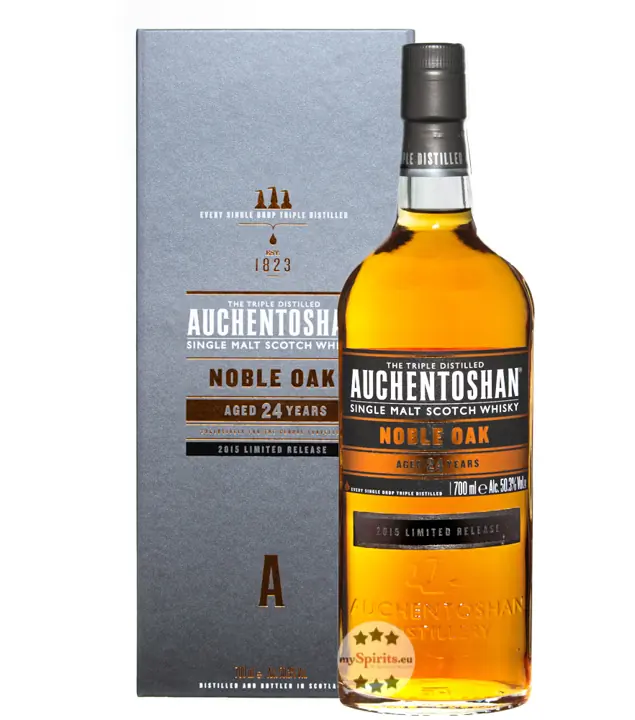 Auchentoshan Noble Oak 24 Jahre Lowland Single Malt Scotch Whisky / 50,3 % Vol. / 0,7 Liter-Flasche in Geschenkkarton