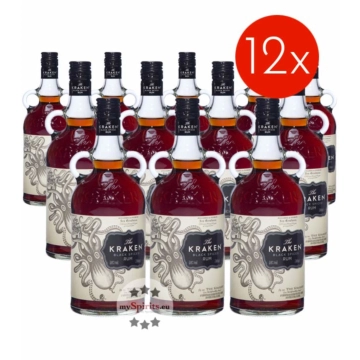 12 x The Kraken Black Spiced Spirit Drink auf Rum-Basis / 40 % vol / 12 x 0,7 Liter-Flasche