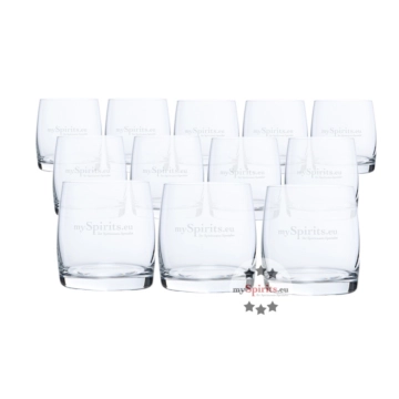 12 x mySpirits Gin und Whisky Tumbler Glas / je Stück ca. 290 ml / Ø ca. 7cm / H: ca. 8,5 cm