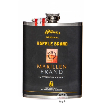 Prinz Flachmann Hafele Marillenbrand / 43 % Vol. / 0,2 Liter-Flasche aus Edelstahl