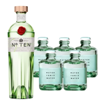 Tanqueray No. 10 Gin (47,3 % vol, 0,7l) & 5 x Match Mediterranean Tonic Water (0,2l) inkl. 1,50 € Pfand