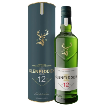 Glenfiddich 12 Jahre Single Malt Scotch Whisky / 40 % Vol. / 0,7 Liter-Flasche in Geschenkbox