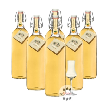 6 x Prinz Alte Marille / 41 % Vol. / 6 x 1,0 Liter + 1 x gratis mySpirits Schnapskelch