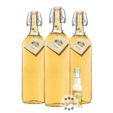 Prinz: Alte Williamsbirne Kombi / 41 % Vol. / 3 x 1,0 Liter-Flaschen + 0,02 Liter-Miniatur