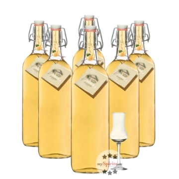 Prinz: Alte Williamsbirne Kombi / 41 % Vol. / 3 x 1,0 Liter-Flaschen + 1 x mySpirits-Schnapskelch