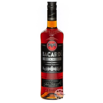 Bacardi Black Carta Negra Rum / 37,5 % Vol. / 0,7 Liter-Flasche